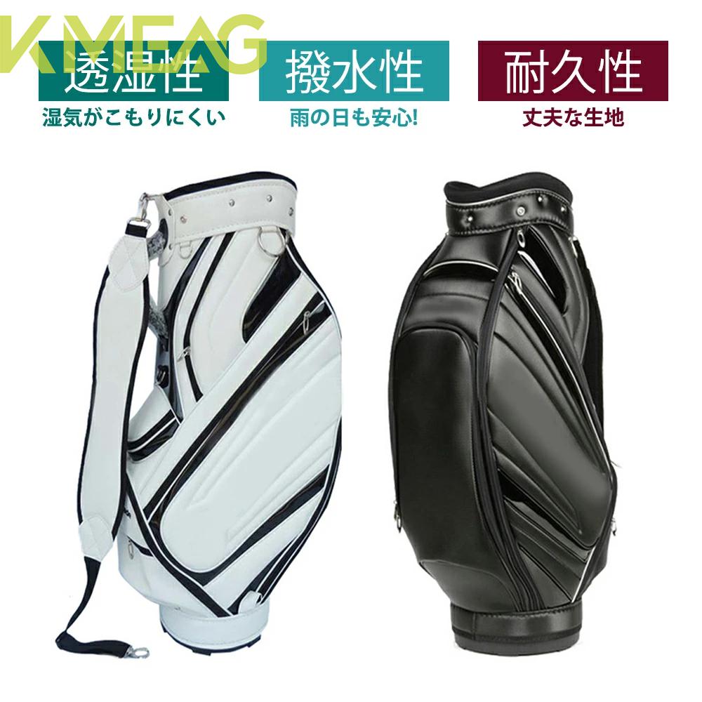 材質：PU 容量：14本収納 重量：約４ｋｇ 5分割のでクラブが出し入れしやすいこだわりの設計 14本クラブが入るほど大容量 持ちやすく頑丈なグリップだから クラブや小物をたくさん入れても安心 キーワ